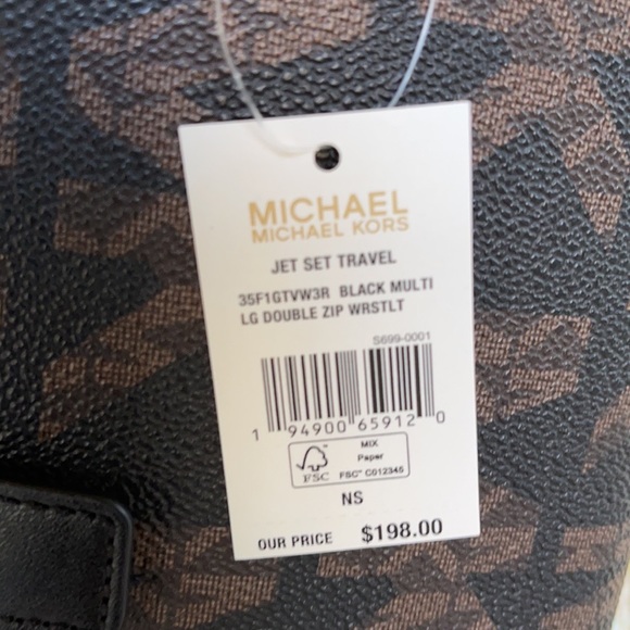 MICHAEL KORS LARGE DOUBLE ZIP WRISTLET WALLET - Picture 3 of 16